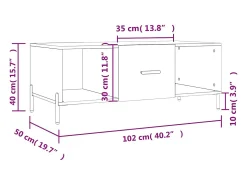Mesa De Centro*vidaxl Mesa de centro 102x50x40 cm madeira processada Branco