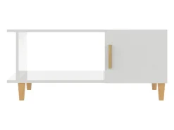 Mesa De Centro|vidaxl Mesa de centro 90x50x40 cm madeira processada brilhante Branco