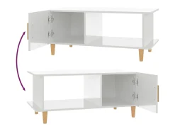Mesa De Centro|vidaxl Mesa de centro 90x50x40 cm madeira processada brilhante Branco