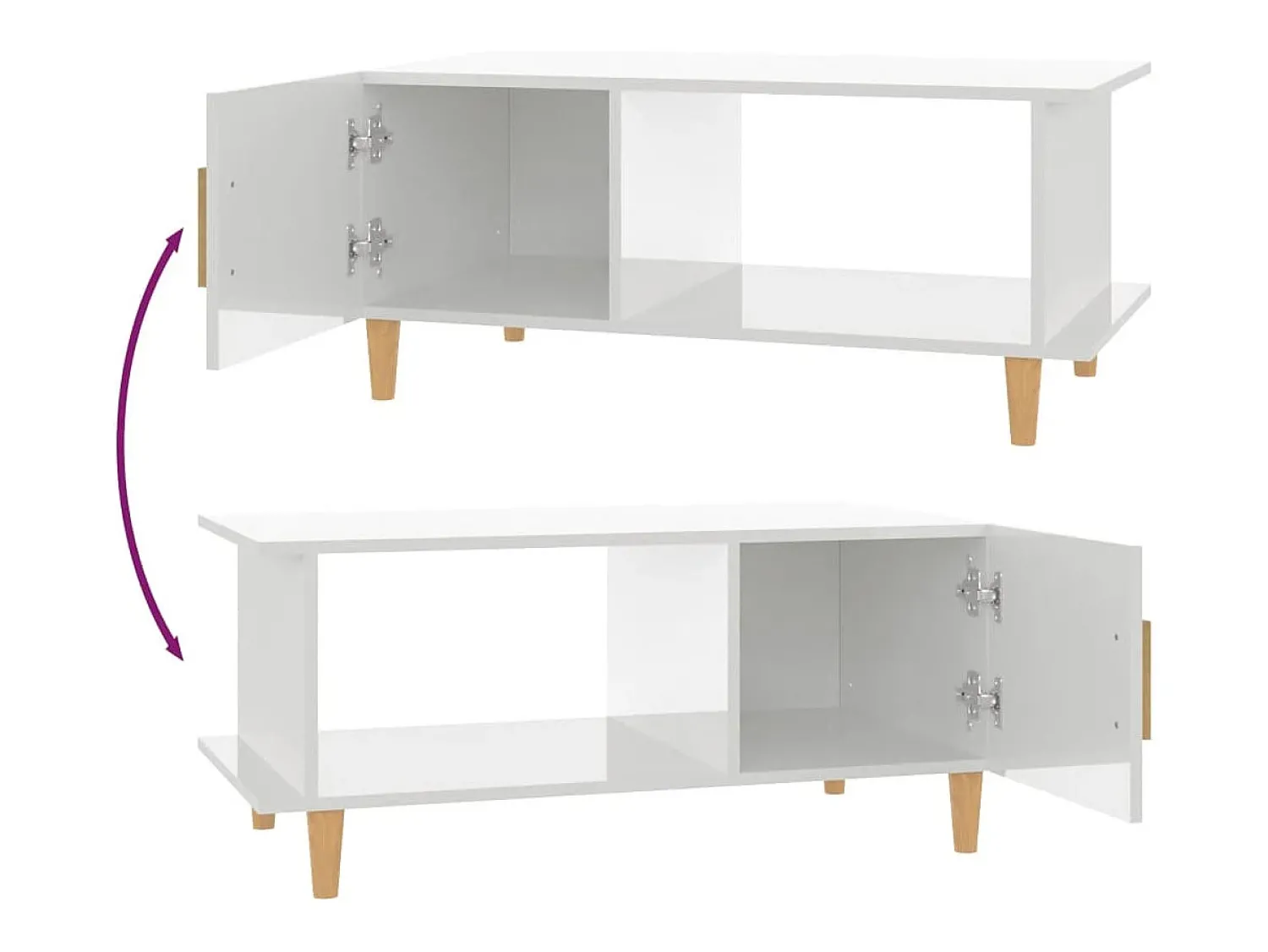 Mesa De Centro|vidaxl Mesa de centro 90x50x40 cm madeira processada brilhante Branco