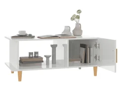 Mesa De Centro|vidaxl Mesa de centro 90x50x40 cm madeira processada brilhante Branco