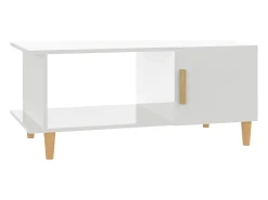Mesa De Centro|vidaxl Mesa de centro 90x50x40 cm madeira processada brilhante Branco