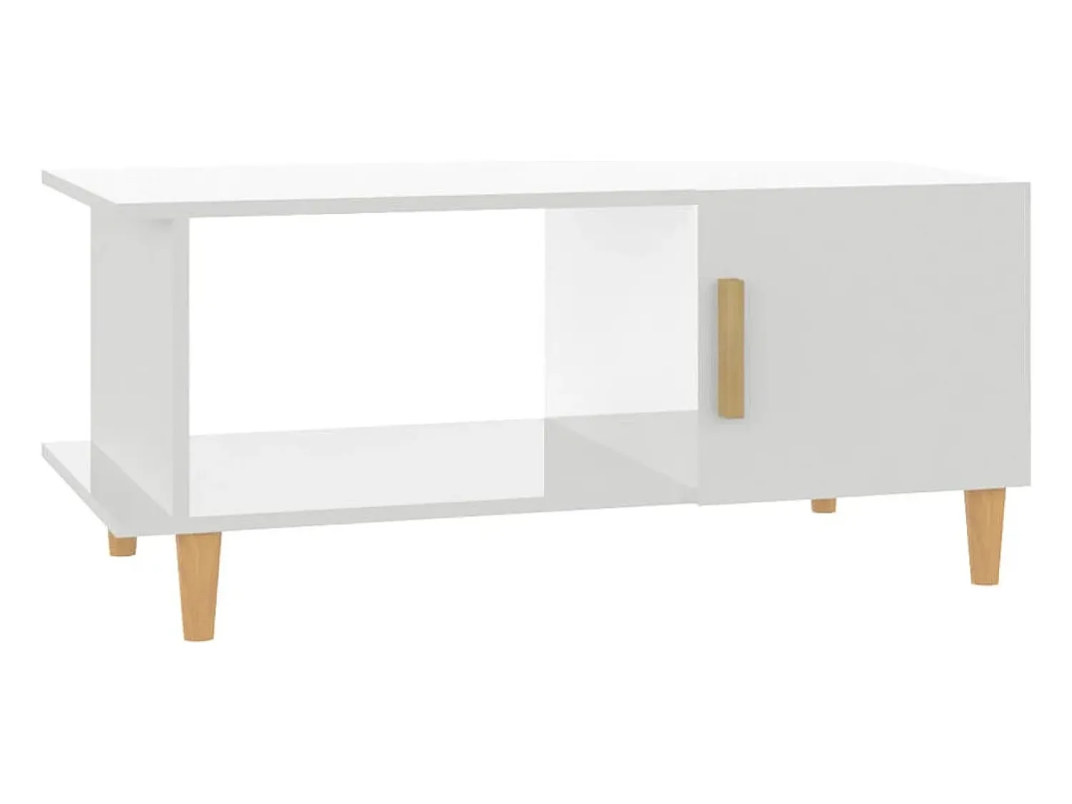 Mesa De Centro|vidaxl Mesa de centro 90x50x40 cm madeira processada brilhante Branco