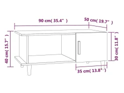 Mesa De Centro|vidaxl Mesa de centro 90x50x40 cm madeira processada brilhante Branco