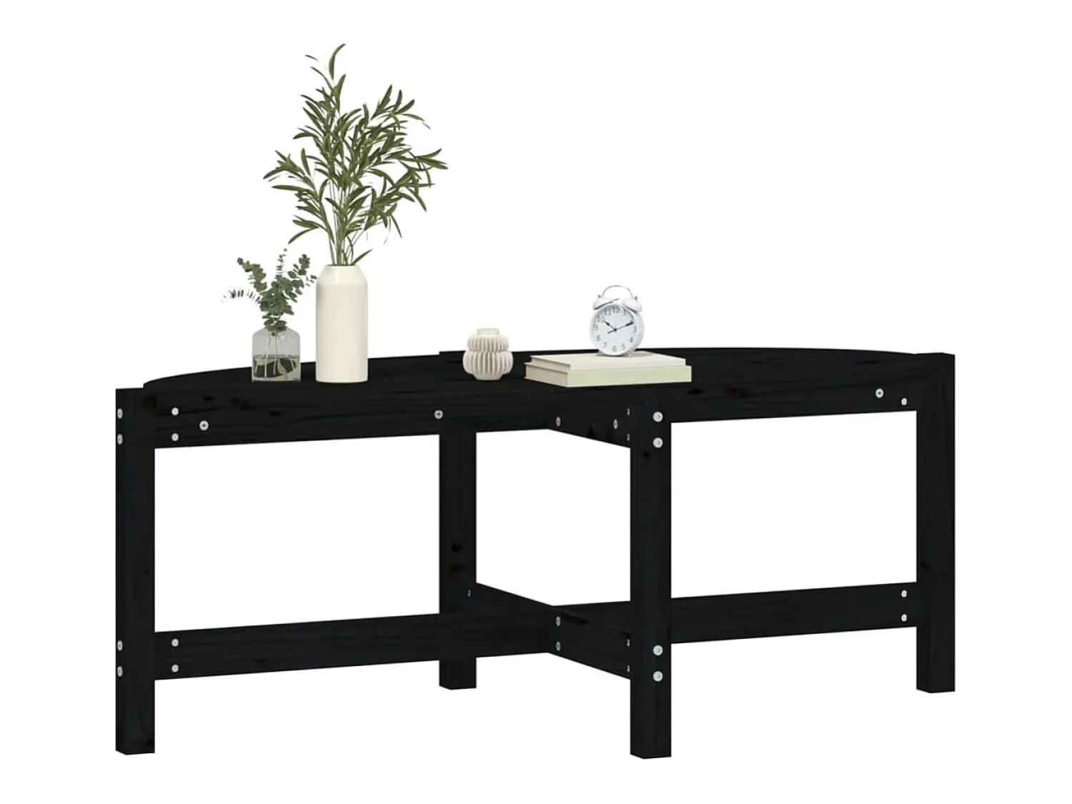 Mesa De Centro|vidaxl Mesa de centro 118x63x45 cm madeira de pinho maciça Preto