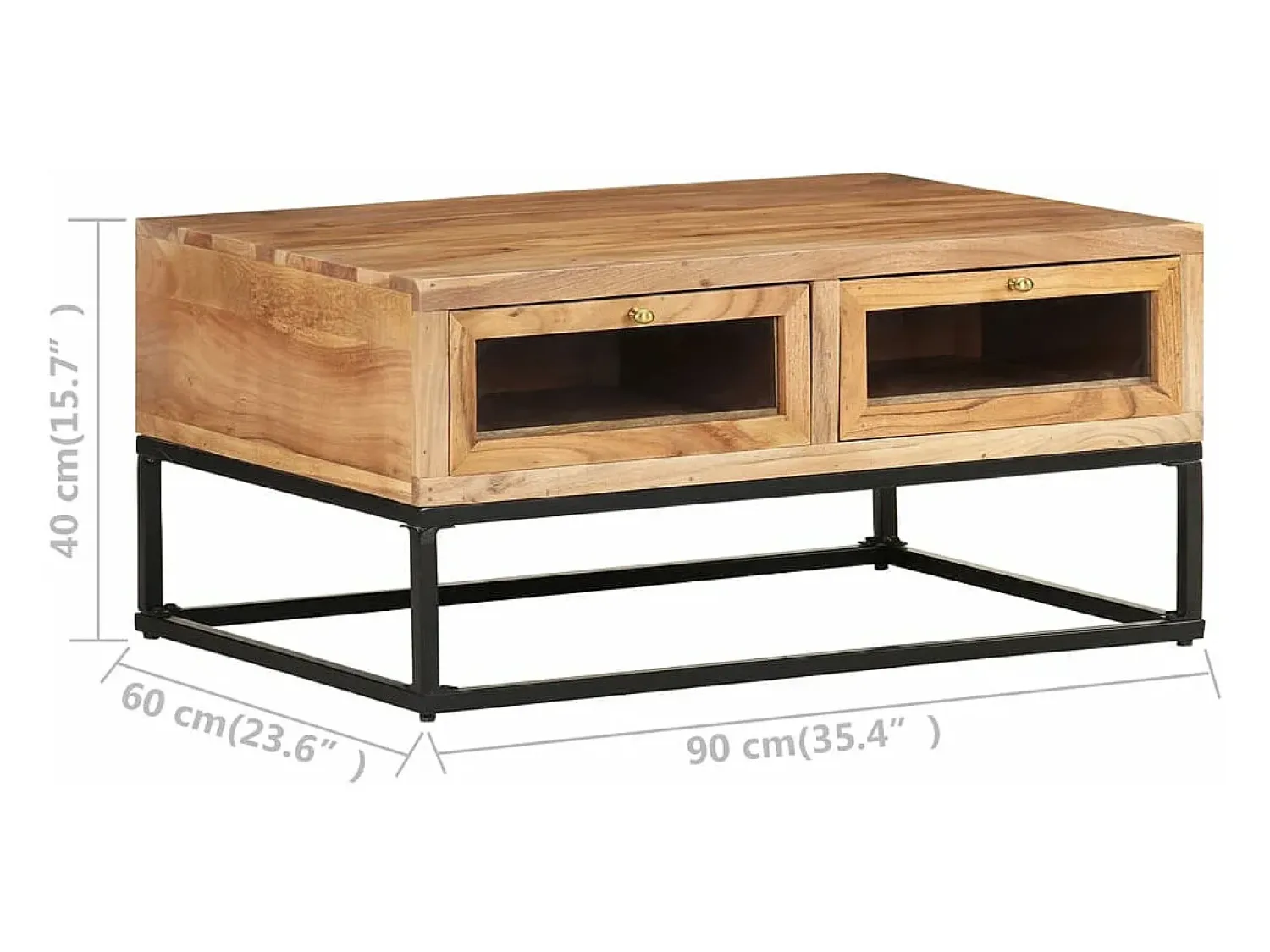 Mesa De Centro*vidaxl Mesa de centro 90x60x40 cm madeira de acácia maciça Natural claro