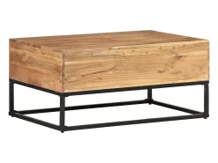 Mesa De Centro*vidaxl Mesa de centro 90x60x40 cm madeira de acácia maciça Natural claro
