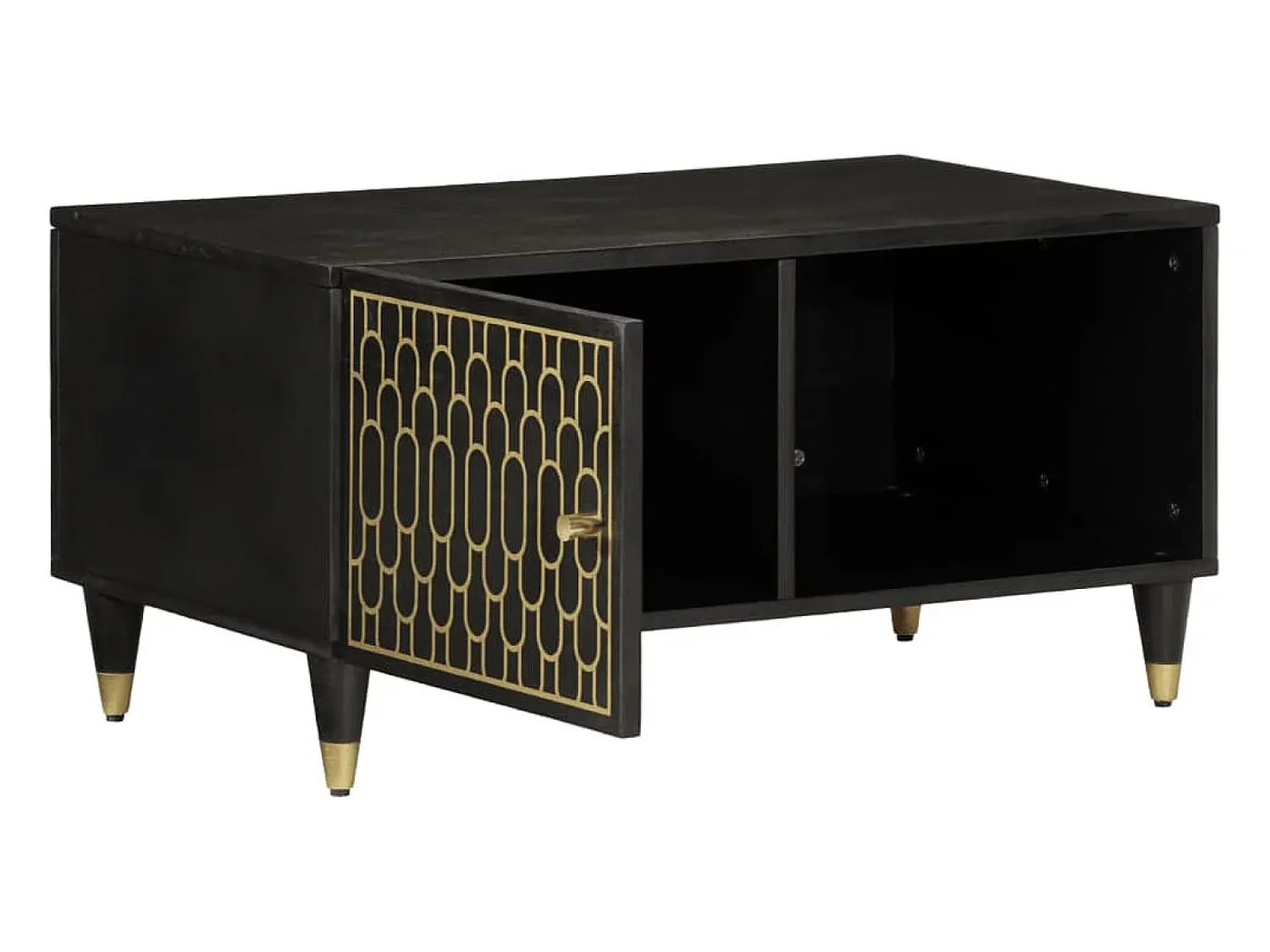 Mesa De Centro| Mesa de centro 80x50x40 cm madeira de mangueira maciça PT607951 Preto
