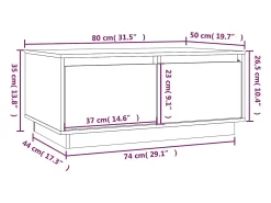 vidaxl Mesa de centro 80x50x35 cm madeira de pinho maciça castanho-mel^ Mesa De Centro