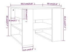 Discount vidaxl Mesa de centro 55,5x55x45 cm madeira processada Preto