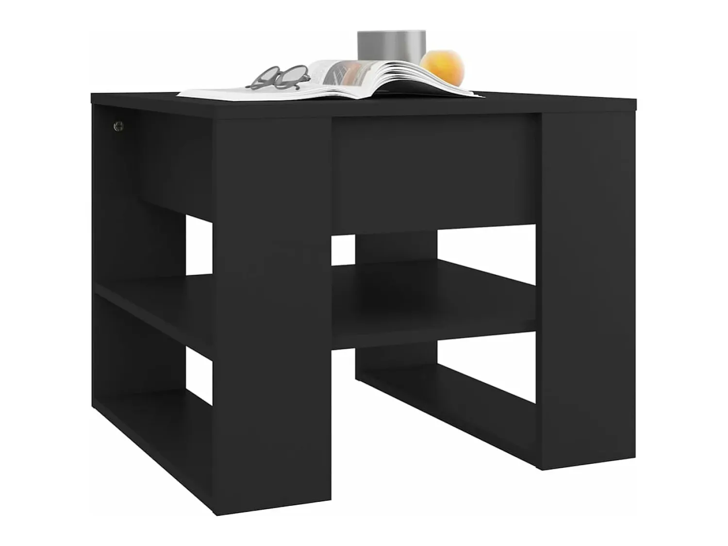 Discount vidaxl Mesa de centro 55,5x55x45 cm madeira processada Preto