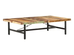 Online vidaxl Mesa de centro 142x90x42 cm madeira recuperada maciça Natural claro