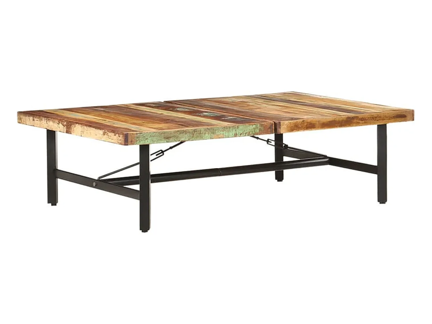 Online vidaxl Mesa de centro 142x90x42 cm madeira recuperada maciça Natural claro