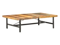 Online vidaxl Mesa de centro 142x90x42 cm madeira recuperada maciça Natural claro