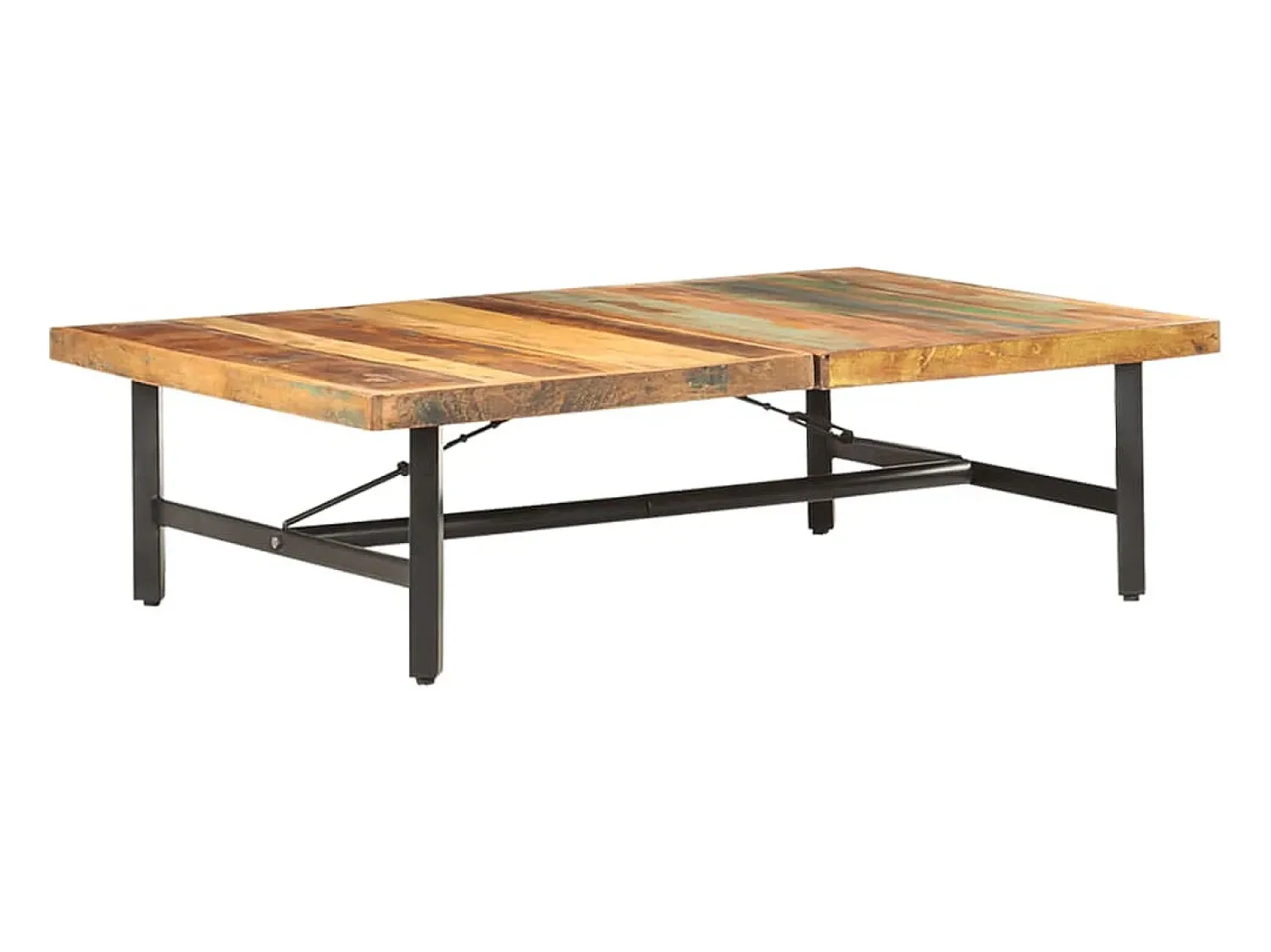 Online vidaxl Mesa de centro 142x90x42 cm madeira recuperada maciça Natural claro