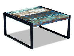 Mesa de centro 80x80x40 cm madeira reciclada maciça PT675568^ Mesa De Centro