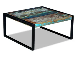 Mesa de centro 80x80x40 cm madeira reciclada maciça PT675568^ Mesa De Centro
