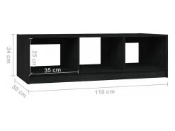 Mesa De Centro*vidaxl Mesa de centro 110x50x34 cm madeira de pinho maciça Preto
