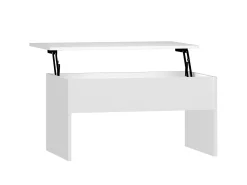 Mesa De Centro| Mesa de centro 80x50,5x41,5 cm madeira processada PT176135 Branco
