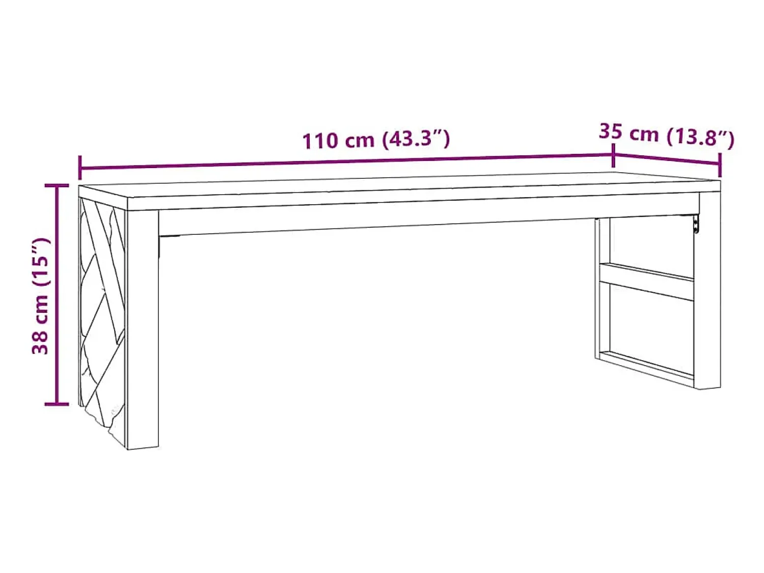 Mesa De Centro*vidaxl Mesa de centro 110x35x38 cm madeira maciça teca Natural claro