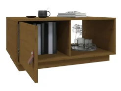 Mesa de centro 80x50x35,5 cm madeira pinho maciça -mel PT757523^ Mesa De Centro