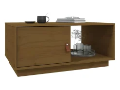 Mesa de centro 80x50x35,5 cm madeira pinho maciça -mel PT757523^ Mesa De Centro