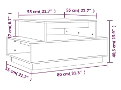 Online vidaxl Mesa de centro 80x55x40,5 cm madeira pinho maciça castanho-mel Natural claro
