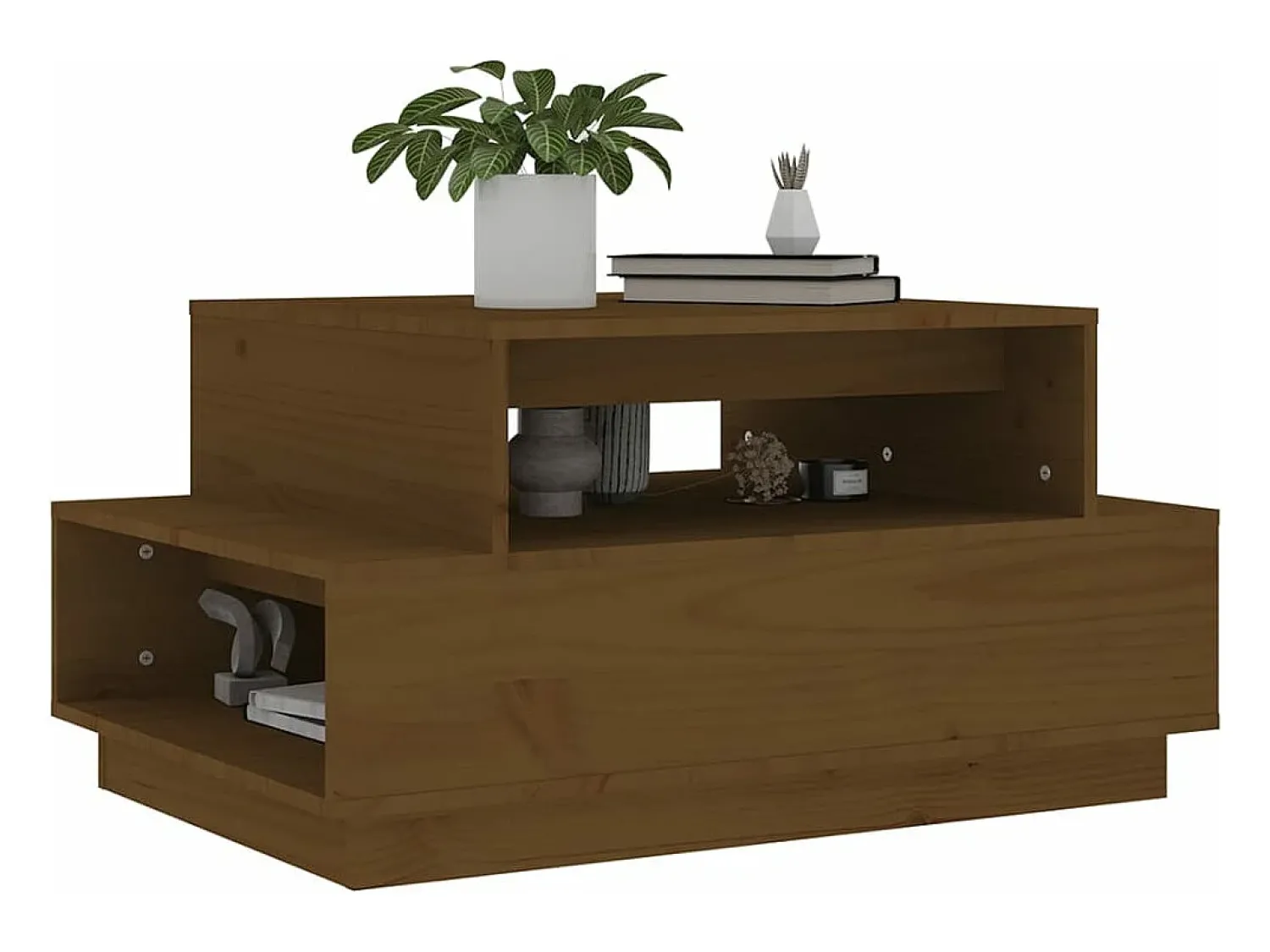 Online vidaxl Mesa de centro 80x55x40,5 cm madeira pinho maciça castanho-mel Natural claro