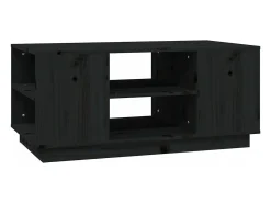 vidaxl Mesa de centro 90x49x40,5 cm madeira de pinho maciça Preto