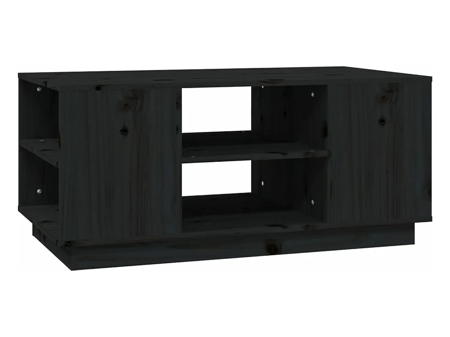 vidaxl Mesa de centro 90x49x40,5 cm madeira de pinho maciça Preto