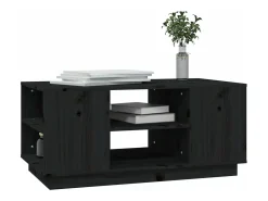 vidaxl Mesa de centro 90x49x40,5 cm madeira de pinho maciça Preto