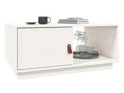 vidaxl Mesa de centro 80x80x35,5 cm madeira de pinho maciça Branco
