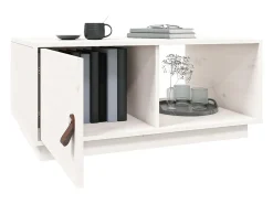 vidaxl Mesa de centro 80x80x35,5 cm madeira de pinho maciça Branco