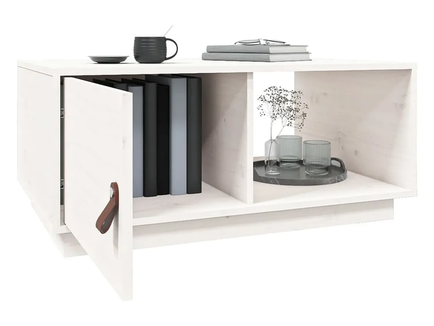 vidaxl Mesa de centro 80x80x35,5 cm madeira de pinho maciça Branco