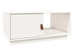 vidaxl Mesa de centro 80x80x35,5 cm madeira de pinho maciça Branco