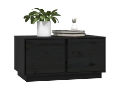 New Mesa de centro 80x50x40 cm madeira de pinho maciça PT660251 Preto