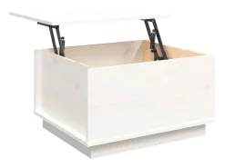 Mesa De Centro|vidaxl Mesa de centro 60x50x35 cm madeira de pinho maciça Branco