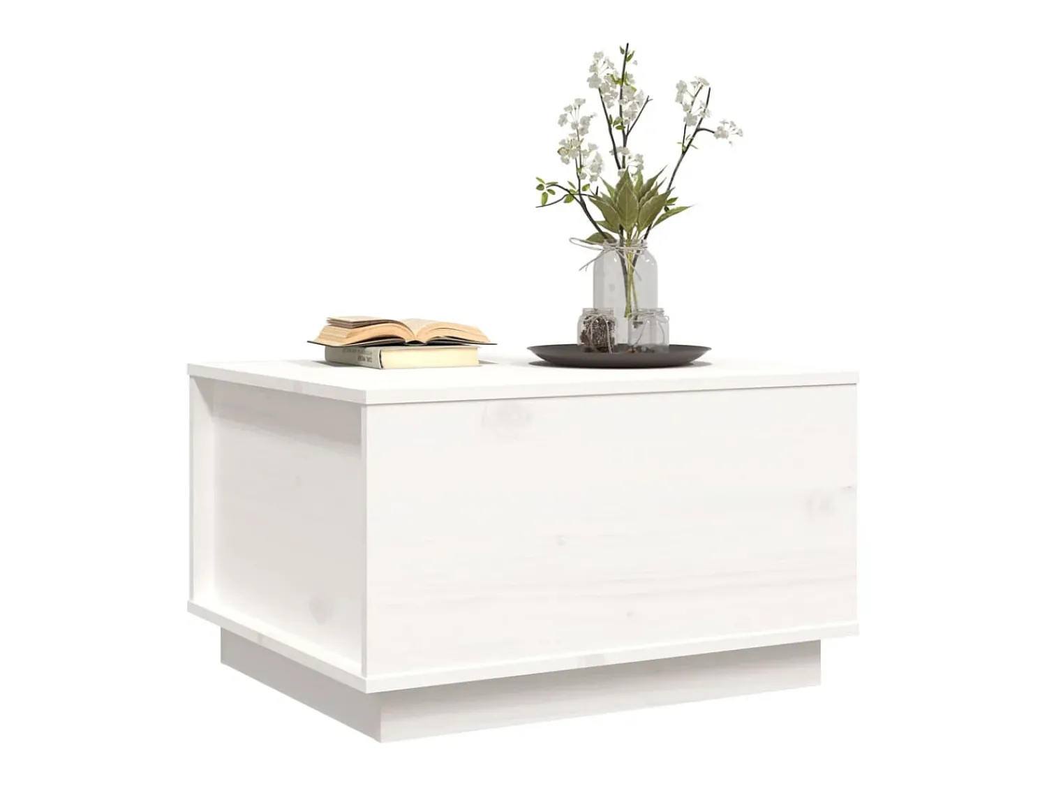 Mesa De Centro|vidaxl Mesa de centro 60x50x35 cm madeira de pinho maciça Branco