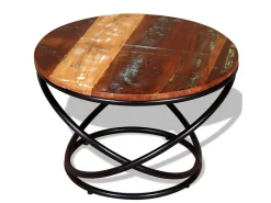 Mesa de centro 60x60x40 cm madeira reciclada maciça PT739265^ Mesa De Centro