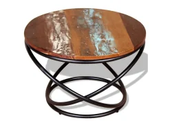 Mesa de centro 60x60x40 cm madeira reciclada maciça PT739265^ Mesa De Centro