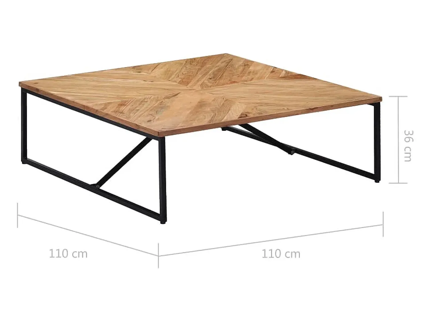 Mesa De Centro|vidaxl Mesa de centro 110x110x36 cm madeira de acácia maciça Castanho