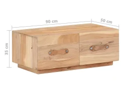 vidaxl Mesa de centro 90x50x35 cm madeira recuperada maciça^ Mesa De Centro
