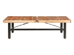 vidaxl Mesa de centro 142x90x42 cm madeira de acácia maciça Natural claro