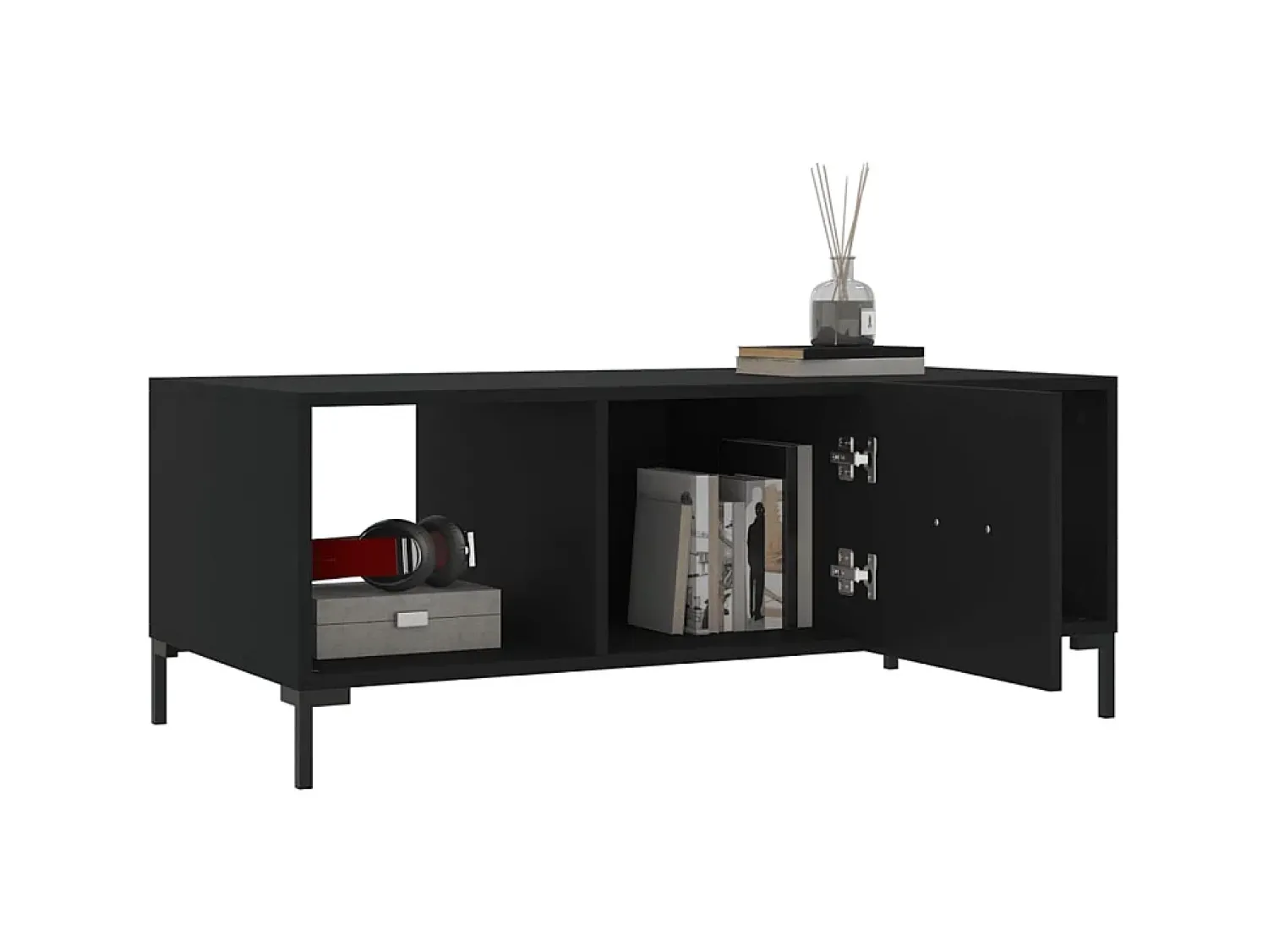 Mesa De Centro| Mesa de centro 102x50x40 cm madeira processada PT890819 Preto
