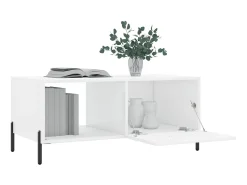 Mesa De Centro| Mesa de centro 90x50x40 cm madeira processada brilhante PT205506 Branco