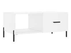 Mesa De Centro| Mesa de centro 90x50x40 cm madeira processada brilhante PT205506 Branco