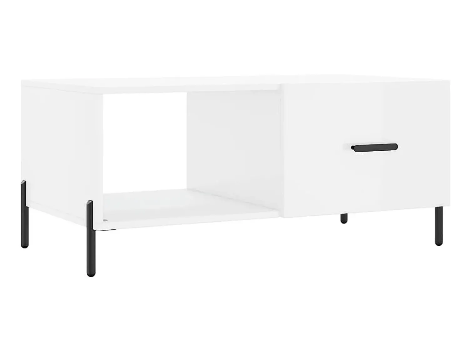 Mesa De Centro| Mesa de centro 90x50x40 cm madeira processada brilhante PT205506 Branco