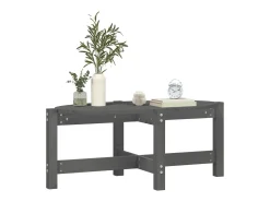 Mesa de centro 87x48x35 cm madeira de pinho maciça cinza PT392574^ Mesa De Centro
