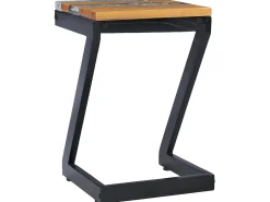 Mesa De Apoio* Mesa de centro 30x30x50 cm madeira de teca maciça e poliresina PT678476 Multicor