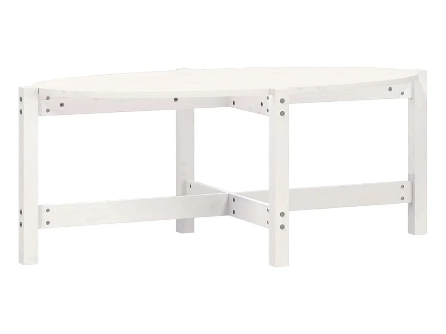 Mesa De Centro* Mesa de centro 118x63x45 cm madeira de pinho maciça PT276413 Branco
